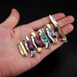 Mini navaja plegable llavero latón – Herramienta EDC para paquetes