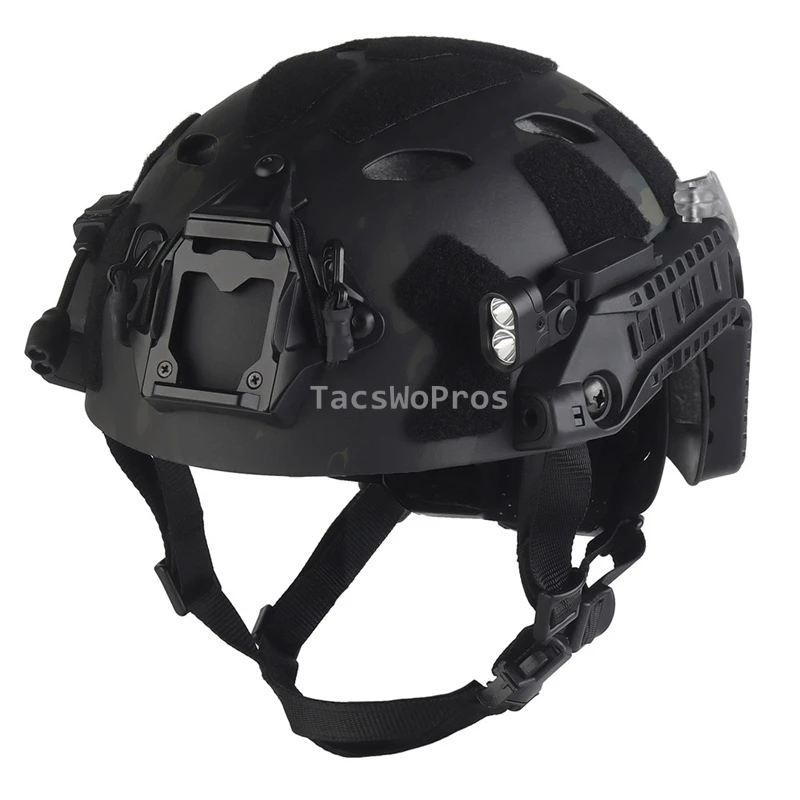 Kit de casco Airsoft FAST SF Modular integrado con luz de señal de riel de arco, caja de batería, cascos tácticos de caza - imagen 2