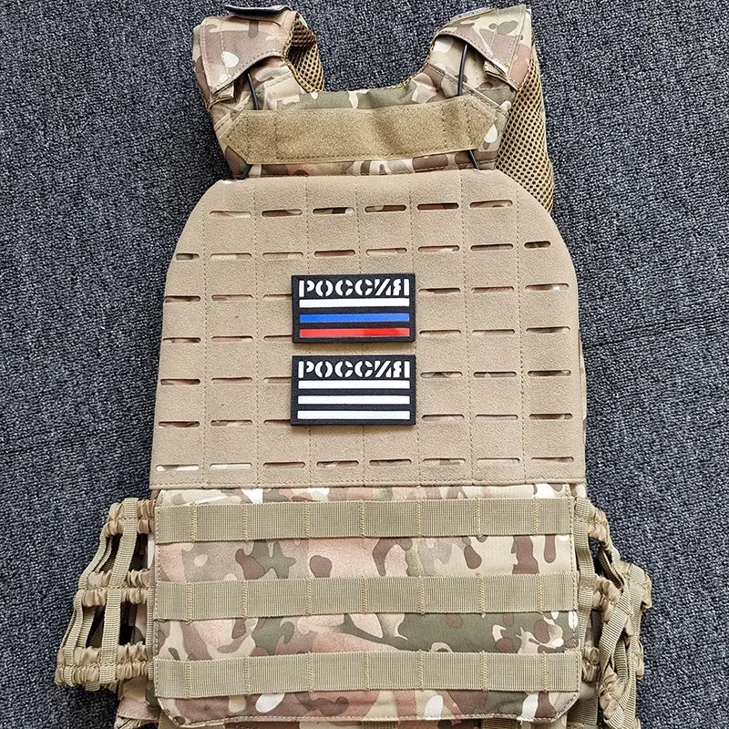 Parches reflectantes de bandera rusa PMC para ropa, insignia de moral táctica en mochila, parche militar, apliques, brazalete de gancho y bucle - imagen 5