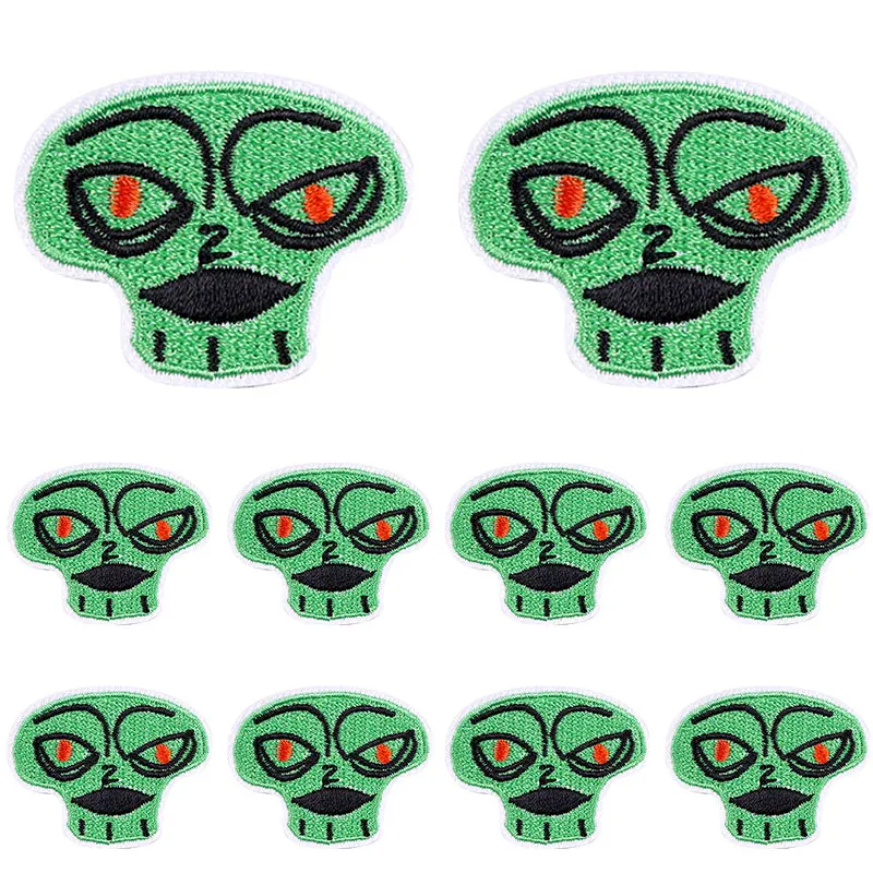 Prajna-Parche de Halloween de 10 piezas, parches para planchar para ropa, DIY, parches de calavera Punk, Parche de costura, accesorios para ropa - imagen 4