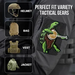 Parche bordado de guitarra para tocar tortuga, insignia de moral con gancho y bucle táctico, pegatinas decorativas para mochila, parches para brazalete para ropa