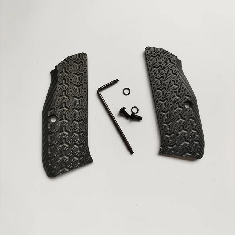 Básculas de empuñaduras CZ75 de aleación de aluminio con patrón de armadura CNC para CZ 75 de tamaño completo, serie SP-01, Shadow 2,75B BD con llave de extracción de tornillos - imagen 4