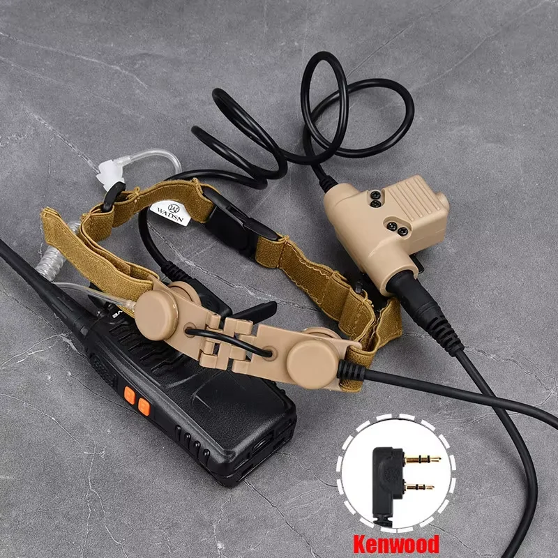 Micrófono Táctico de Garganta para Airsoft WADSN - Auricular para Caza, Compatible con Kenwood, BaoFeng, U94 con PTT, Micrófono de Cuello Portátil (Micrófono de Garganta) - imagen 5