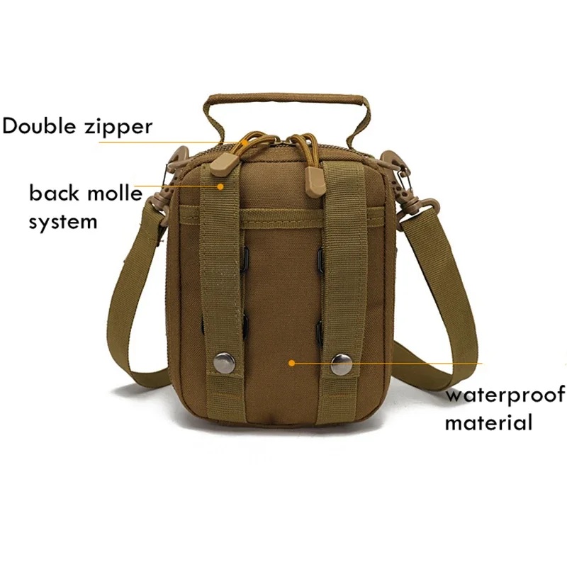 Bolsas de senderismo al aire libre, bolsas portátiles para escalar, acampar, pescar, bolsas de pecho de gran capacidad, bolsa táctica Molle para deportes de combate y Paintball - imagen 5