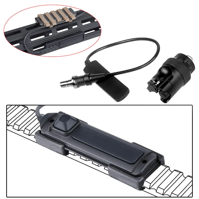 Panel de bolsillo de nailon ligero HL-X táctico, almohadilla de presión de PEQ-15, ranura para interruptor de linterna, gerenciador de cables de riel Picatinny de 21MM para caza