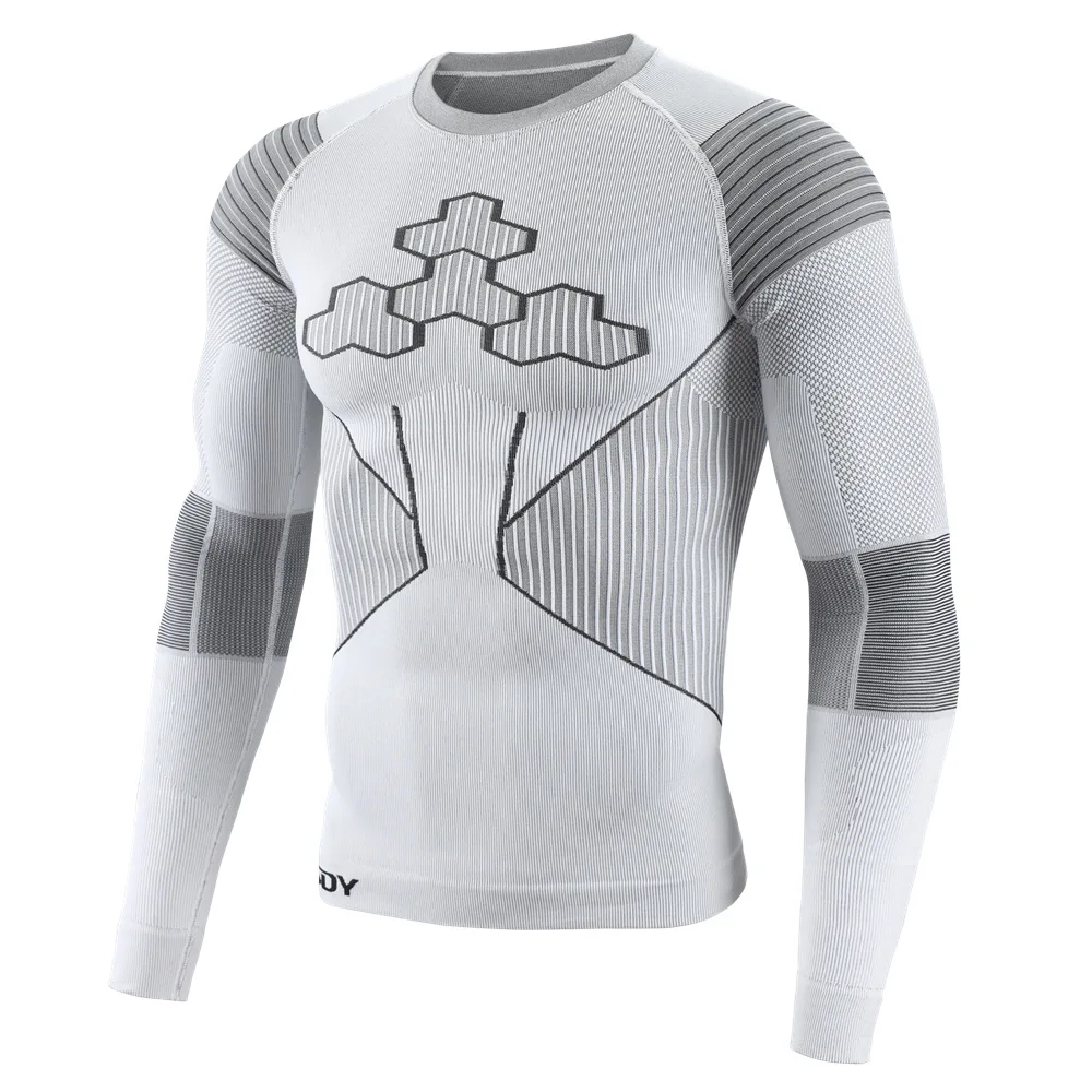 Ropa interior térmica sin costuras para hombres, suave, transpirable, ajustada, adelgazante, Yoga, Fitness, gimnasio, esquí debajo de la ropa - imagen 3