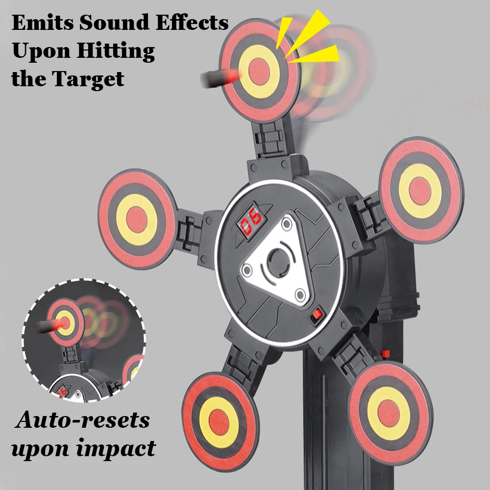 Alcance eléctrico de reinicio automático 360 °   Objetivo de puntuación electrónico giratorio, objetivo de tiro para pistola de juguete, práctica de tiro con pistola BB - imagen 3