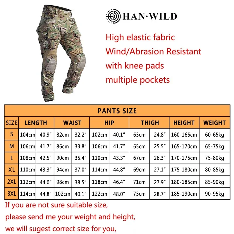 Pantalones tácticos con bolsillos para hombre, pantalón de trabajo de camuflaje + almohadillas, ropa de caza para combate, Paintball, Airsoft, Ripstop, resistente al desgaste - imagen 3