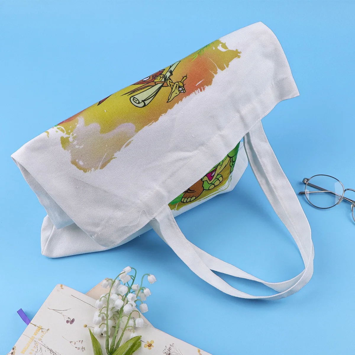 Bolso de mano de dinosaurio de dibujos animados, bolsos de hombro para mujer, bolso de compras Vintage, bolso de mano de lona informal de gran capacidad - imagen 2