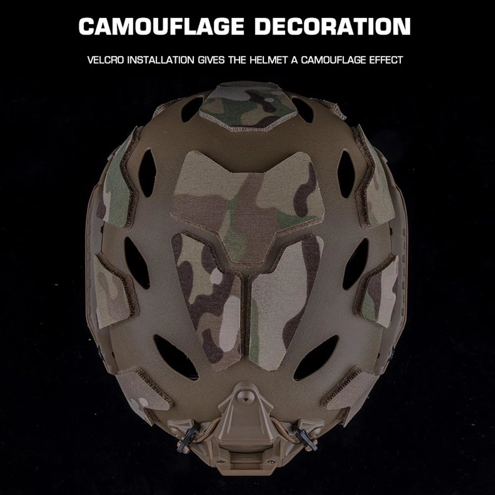 Parches rápidos para casco, sujetador de gancho de parche de camuflaje para cascos SF de corte alto, almacenamiento de cables para auriculares tácticos Airsoft, 11 Uds. - imagen 5