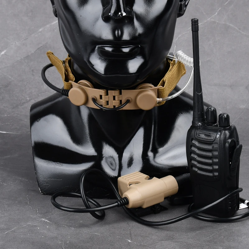 Micrófono táctico laríngeo Para Kenwood BaoFeng, auriculares Eaphone, Walkie Earpiece Radio U94 PTT, UV-5R, UV-5X, UV-82 - imagen 2