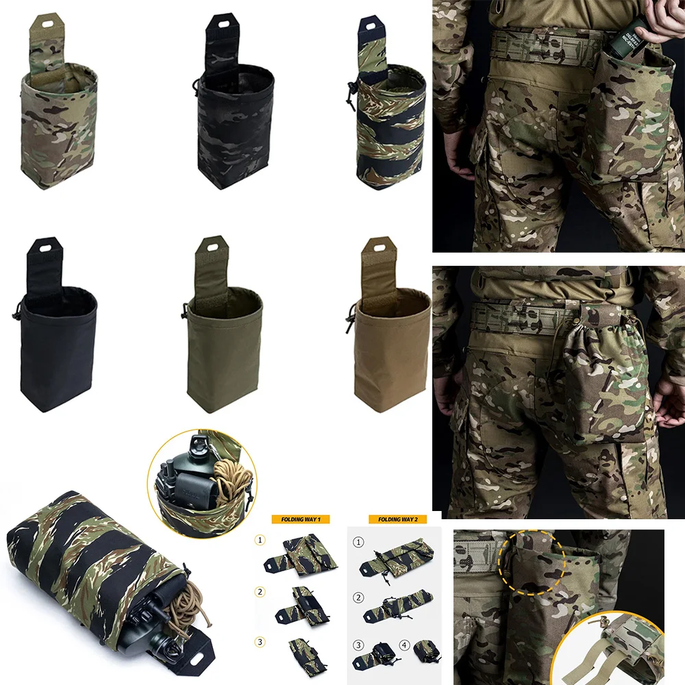 Bolsa táctica plegable IDOGEAR MOLLE multiusos para basura y caza