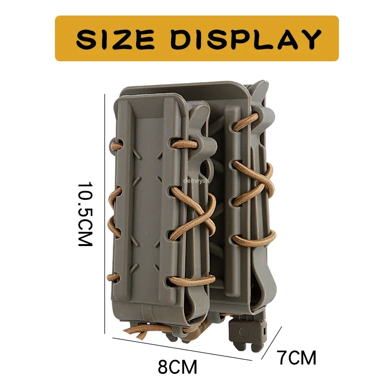 Bolsa táctica doble Mag para caza de Paintball, 5,56, 7,62, 9MM, 45ACP, MOLLE - imagen 3
