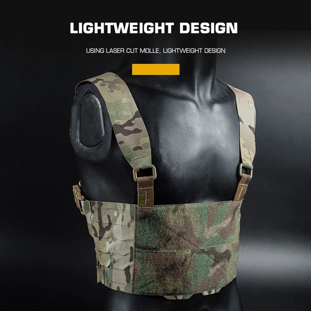 Ferro Style-chaleco táctico de caza Airsoft, accesorio ligero, ajustable, corte láser, Molle H, arnés, aparejo para el pecho - imagen 3