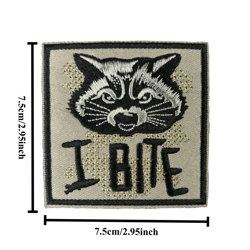 Parche táctico de cohete de mapache para ropa, insignia de moral militar, pegatinas para mochila, brazalete con gancho y bucle bordado, aplique para casco - imagen 4