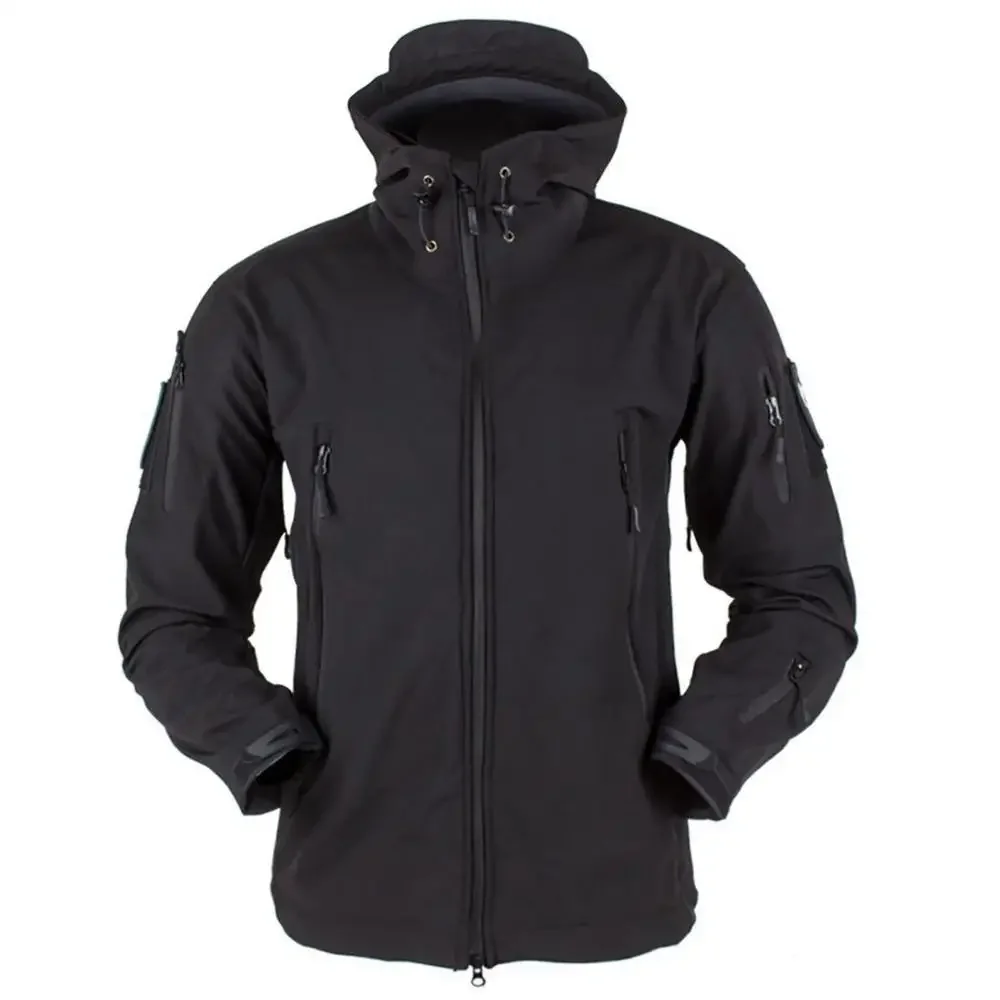Chaqueta táctica impermeable de piel de tiburón para hombre, abrigo con capucha de piloto de vuelo, chaqueta de bombardero de campo, ropa de concha suave, a prueba de viento - imagen 5