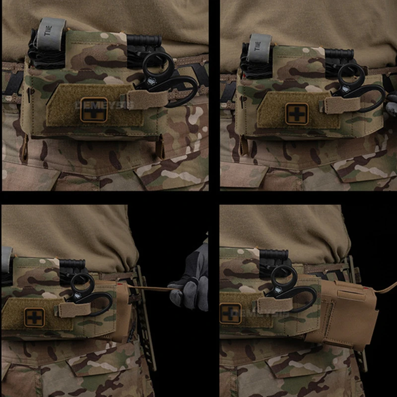 Bolsa táctica de primeros auxilios médicos, bolsas compactas para traumatismos al aire libre, IFAK para caza, chaleco Airsoft, portador de placa - imagen 5