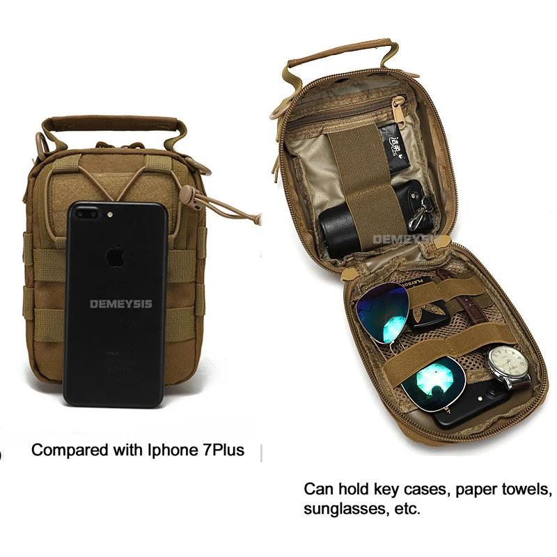 Bolso de hombro táctico para hombre, bolsa de camuflaje al aire libre, Camping, senderismo, caza, bandolera militar, cartera para teléfono móvil, paquete Molle de viaje - imagen 4