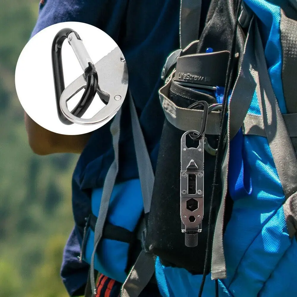 Mini destornillador multifuncional para exteriores, destornilladores con forma de llavero EDC, herramienta de reparación de acero portátil - imagen 2