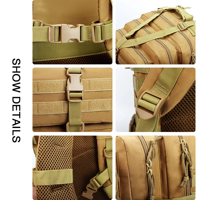 OULYLAN-mochila del ejército MOLLE, bolsa de montañismo, mochila de alta capacidad de 30L/50L, equipo deportivo de senderismo - imagen 4