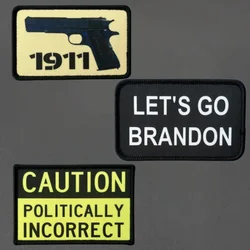 LET'S GO-Pistola con estampado, sombreros tácticos militares con gancho y bucle, insignia de moral, mochila, pegatina decorativa, parches para brazalete para ropa