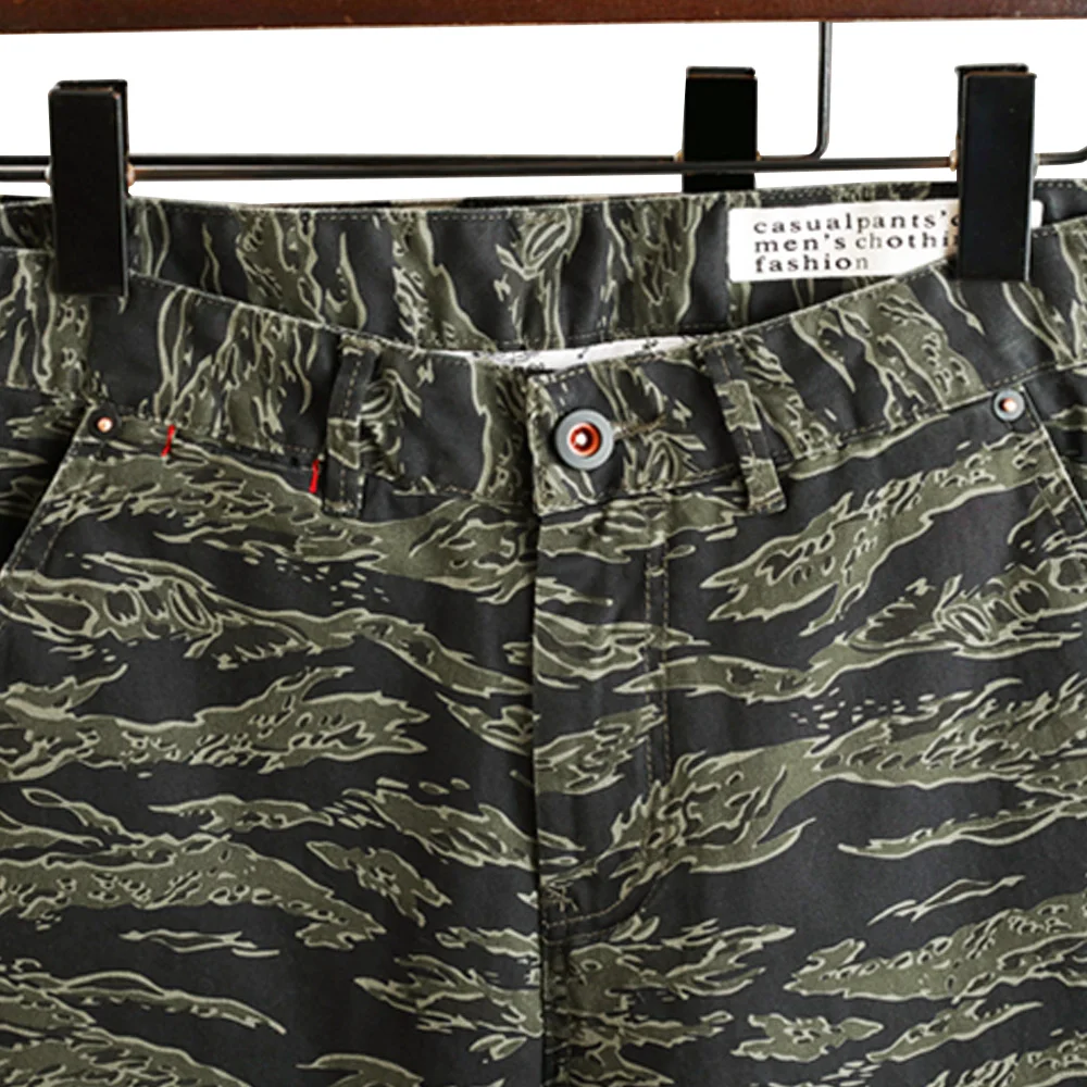 Pantalones cortos de camuflaje de tigre de la Segunda Guerra Mundial, pantalones cortos americanos TCU para exteriores, uniforme de entrenamiento Retro de la Segunda Guerra Mundial de EE. UU., pantalones para correr de verano - imagen 4
