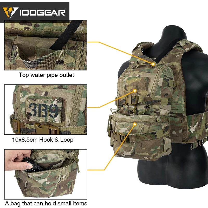 IDOGEAR-Mini bolsa de hidratación táctica, ligera, MOLLE, adiestramiento al aire libre, senderismo, mochila de agua 35124 - imagen 4