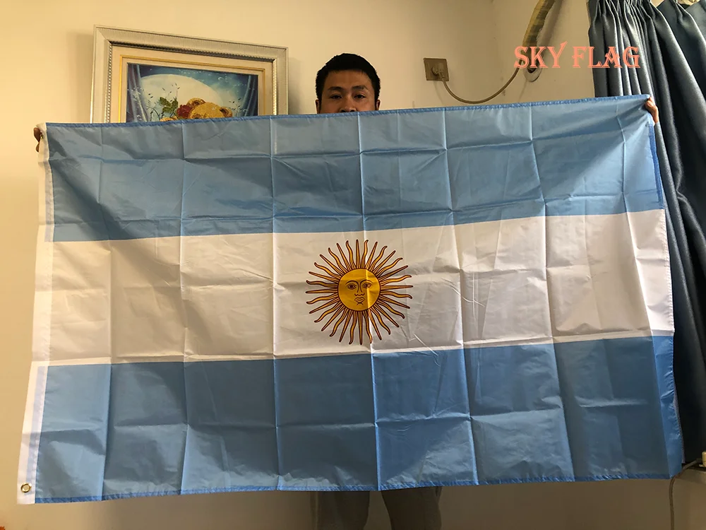 SKY FLAG Bandera Argentina 90x150cm Colgante Poliéster Estándar Bandera y Banner Nacional Argentino