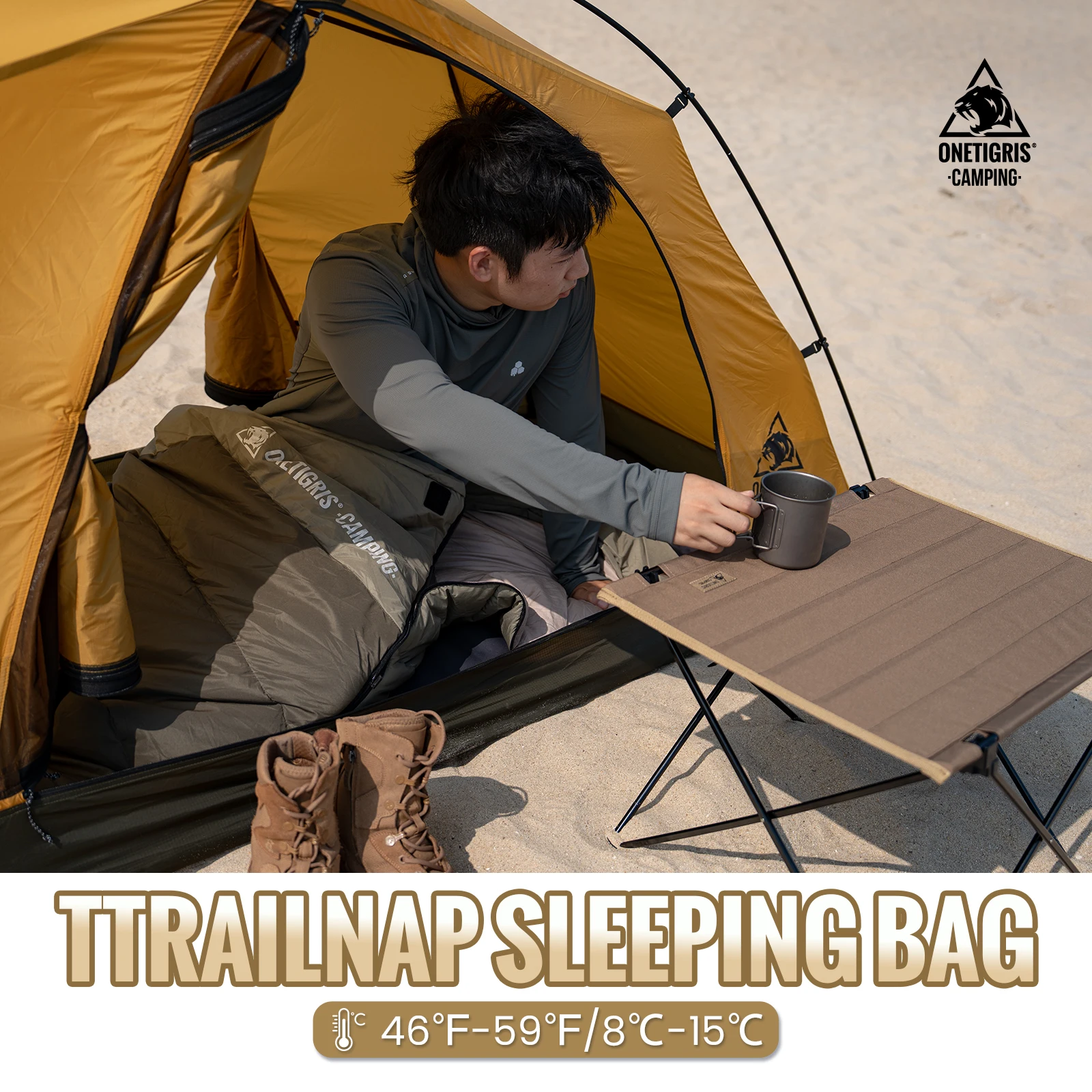 Onetigris-saco de dormir para acampar, impermeable, sobre cálido para 3 estaciones, para mochilero, sacos de dormir para viajes al aire libre y senderismo - imagen 2