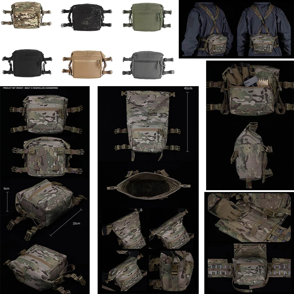 Nuevo chaleco táctico para exteriores Alpha Chest Rig (LBV), Kit de expansor Alpha, bolsa de equipo MOLLE dividida 34A, accesorios de caza