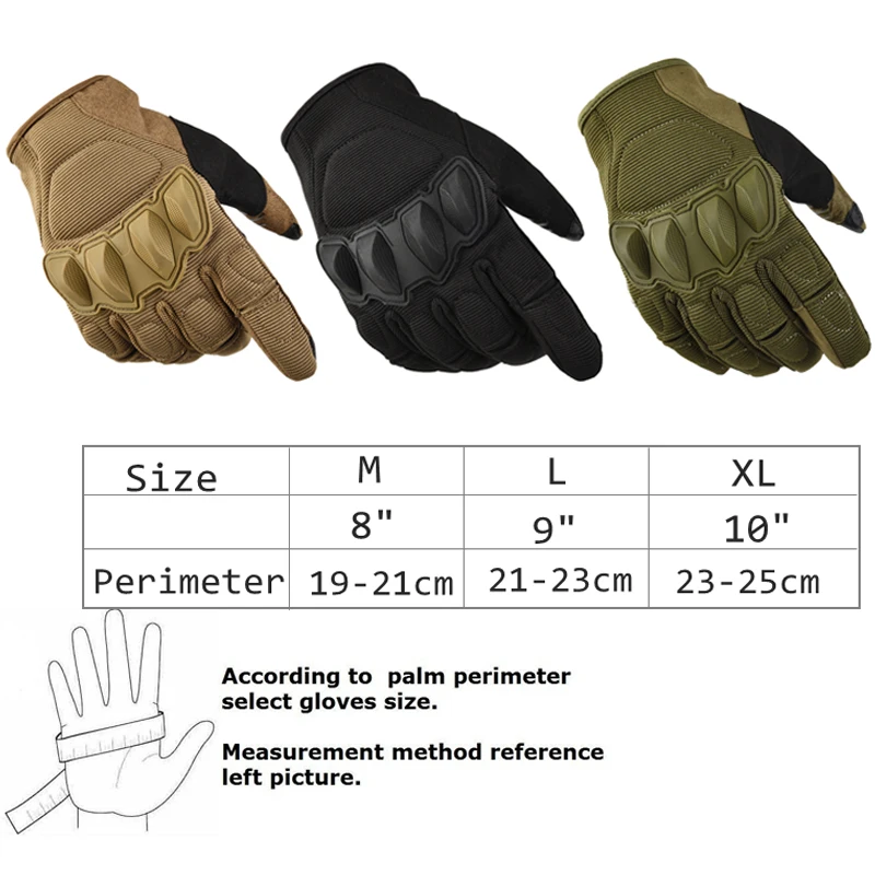 Guantes tácticos de dedo completo para pantalla táctil, Airsoft, caza, combate, deportes al aire libre, motocicleta, ciclismo - imagen 3