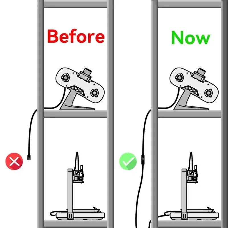 Cable extensión 4 pines flexible para cable del sistema Lite para impresoras laboratorio con filtro anti K1KF - imagen 3