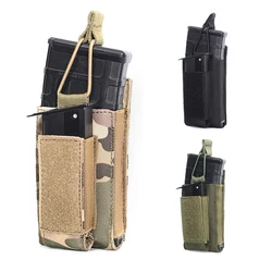 Bolsa táctica para revistas doble de 5,56/9 mm, cinturón Molle, bolsa magnética Modular