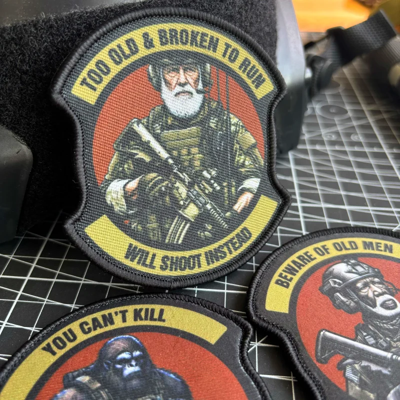 Parche táctico Be Careful para hombre mayor, parches de impresión de infantería del ejército, insignia de moral de soldado con gancho y bucle, pegatina para mochila militar - imagen 5