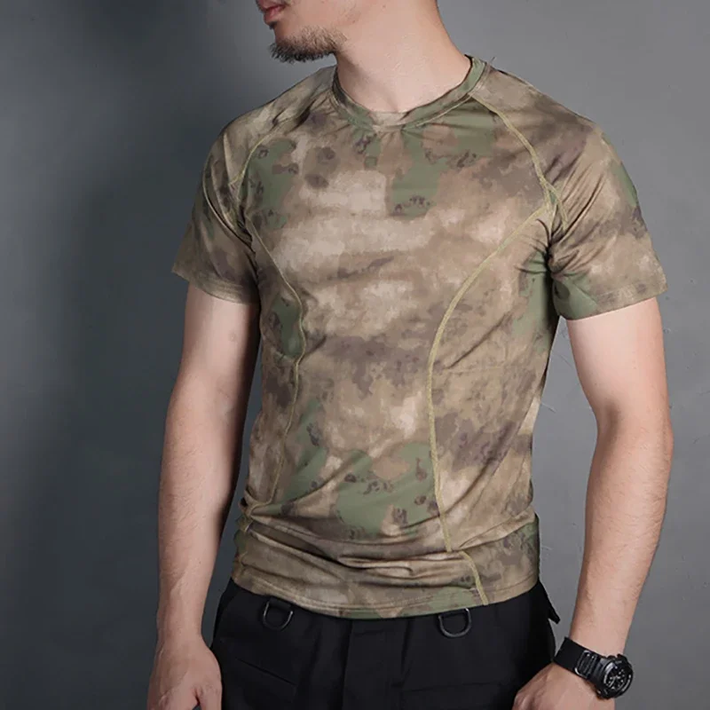 Emersongear, capa Base ajustada de piel táctica, camisetas de camuflaje para correr, camiseta que absorbe el sudor, senderismo, caza, pesca, deporte, camiseta al aire libre - imagen 3