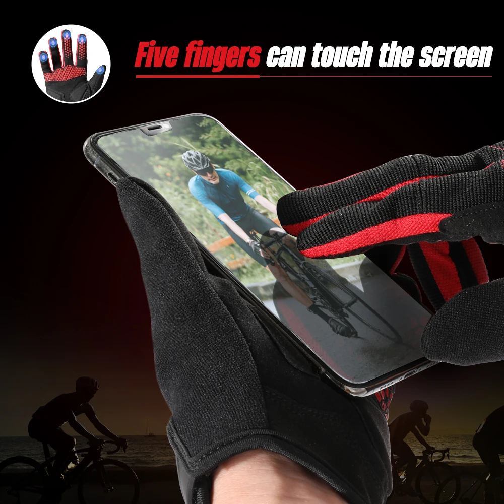 Guantes tácticos antideslizantes de dedo completo para ciclismo, guante deportivo para bicicleta de montaña y de carretera, absorbente de golpes, para entrenamiento y Fitness - imagen 3