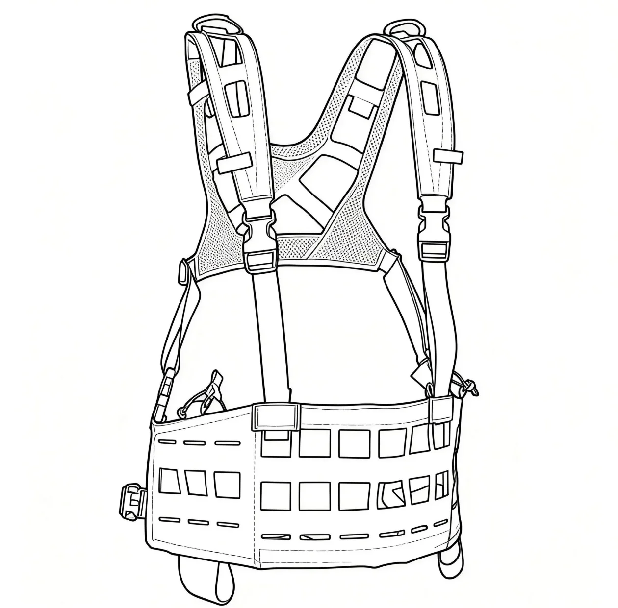 Chaleco táctico SPC ligero – Sistema MOLLE y hebillas rápidas