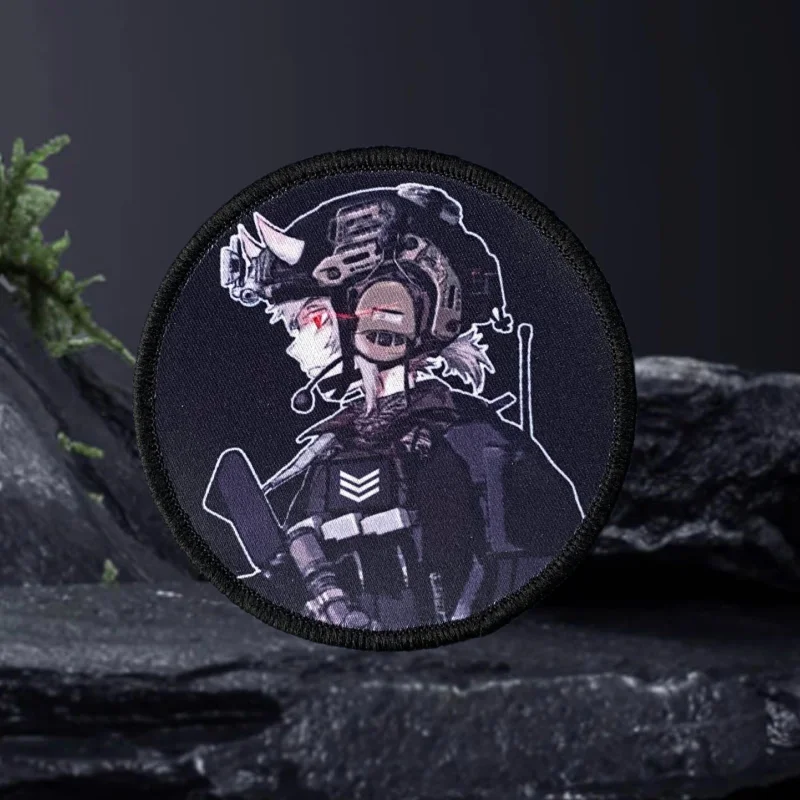 Parche táctico de Anime para chica, insignia de moral militar con estampado de gancho y bucle, mochila, ropa, accesorios decorativos, pegatina, brazalete - imagen 3
