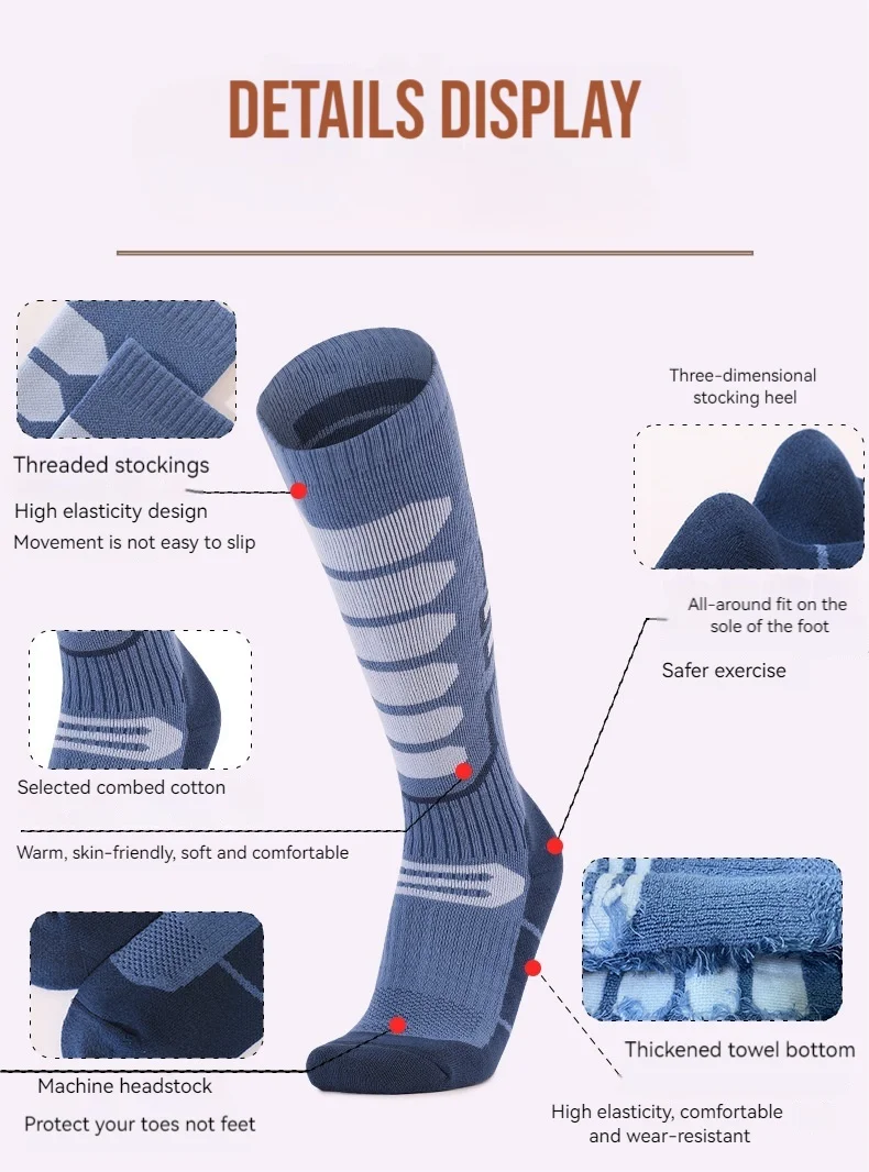 JSJM calcetines profesionales de esquí de invierno para adultos, calcetines para senderismo en la nieve, calcetines gruesos cálidos para deportes, Snowboard, ciclismo, calcetines de fútbol, regalos para hombres y mujeres - imagen 5