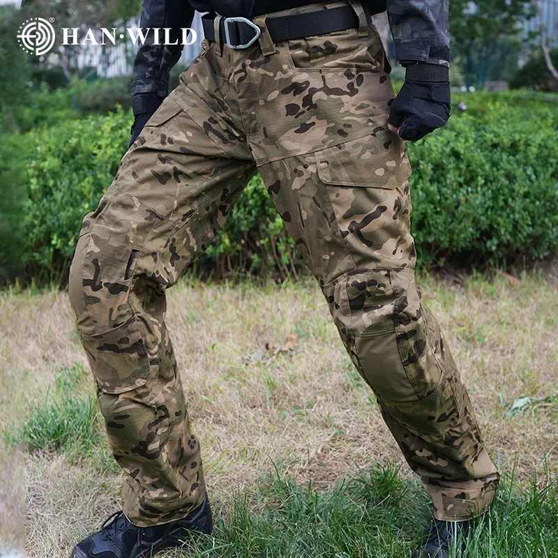 Pantalones de pesca al aire libre para hombres, pantalones de trabajo informales, pantalones Cargo de entrenamiento para ir al trabajo, equipo de senderismo impermeable, pantalones de Camping - imagen 3