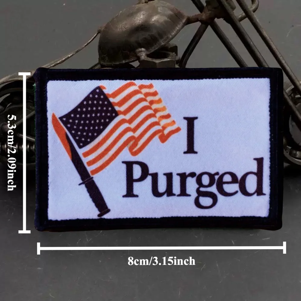 Parche táctico The Purge Movie Morale, emblema de gancho y bucle impreso, insignia militar, brazalete de combate, pegatinas para mochila - imagen 3