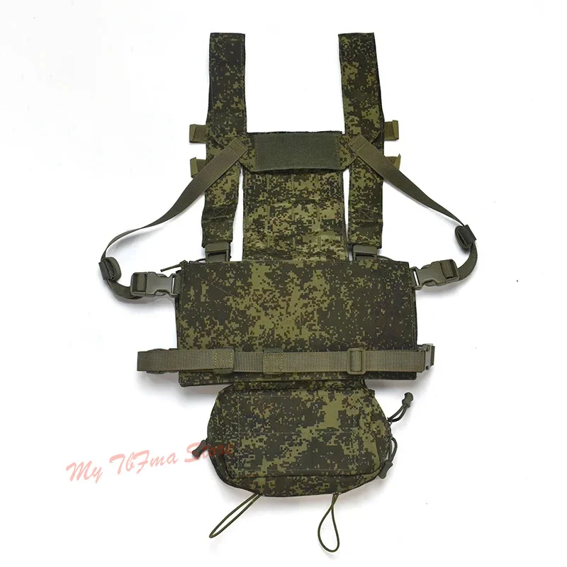 Chaleco táctico MOLLE D3 ligero de camuflaje Digital ruso EMR con bolsa de accesorios para colgar en el pecho - imagen 3
