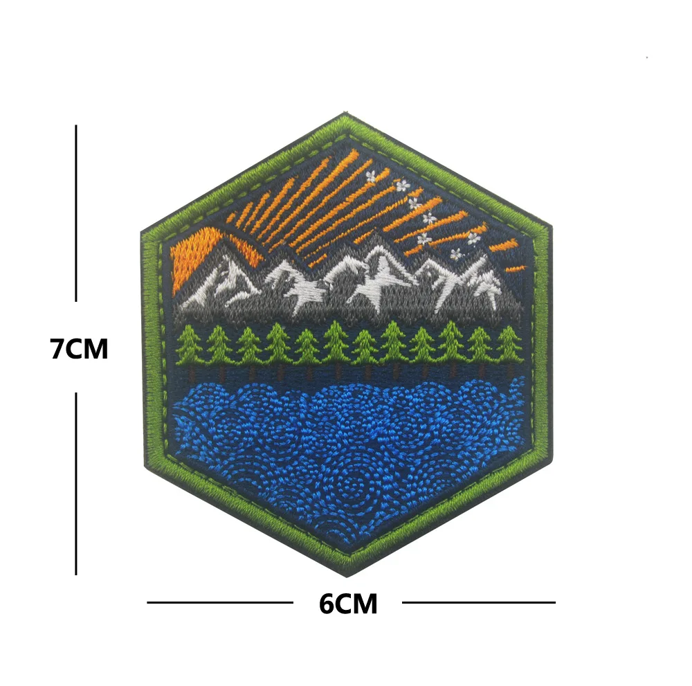 Pegatina mágica para acampada, parche bordado de naturaleza al aire libre, insignia militar para ropa - imagen 5