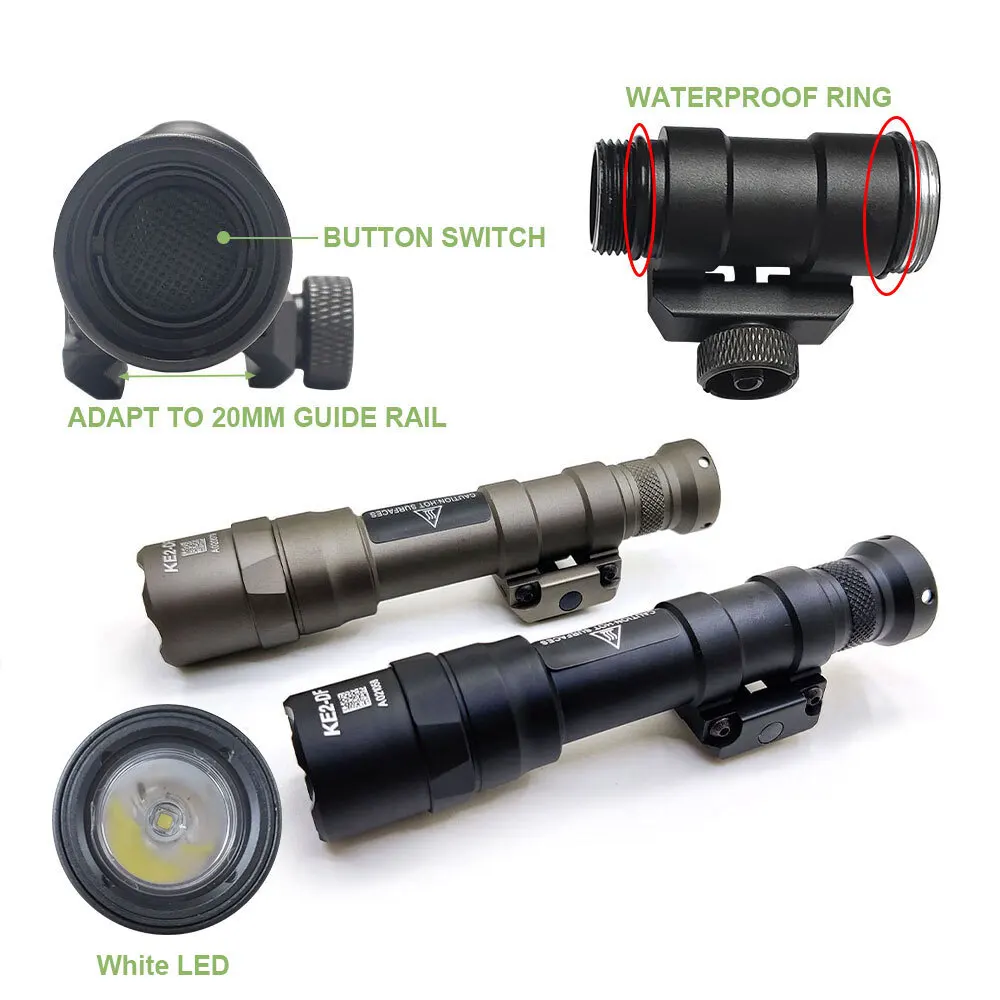 SOTAC-GEAR M600DF linterna táctica salida potente 1400 lúmenes arma luz exploradora Metal doble función Tailcap Airsoft - imagen 3