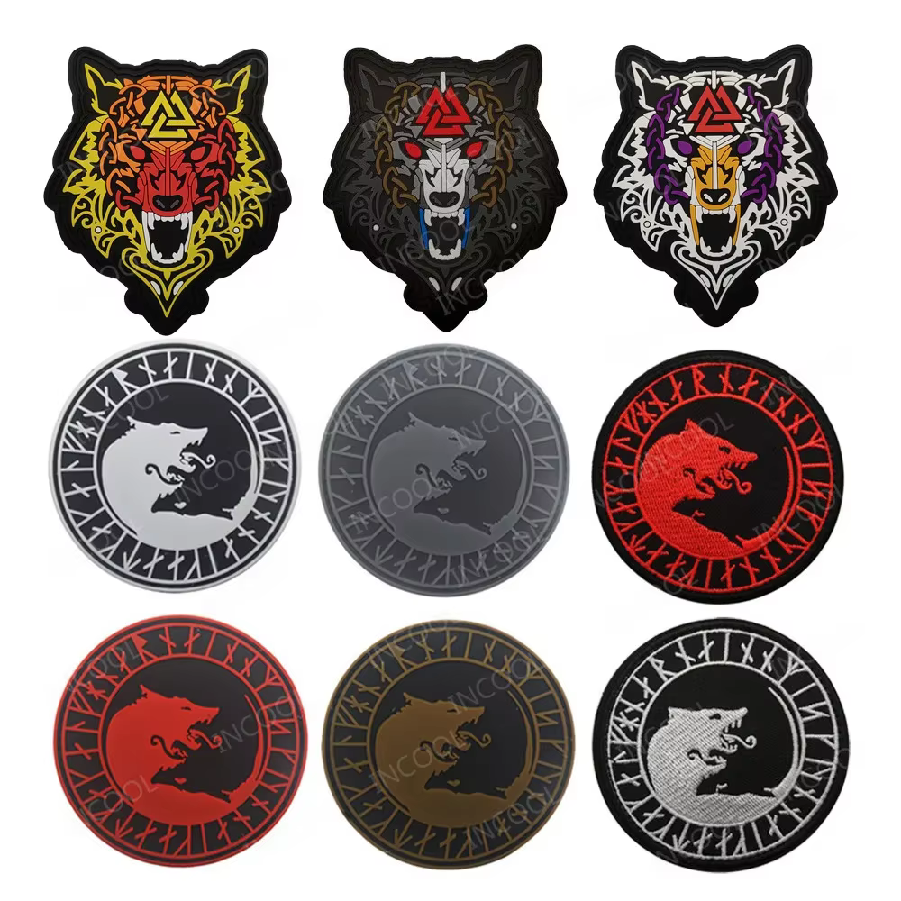Parche reflectante IR lobo PVC 3D Odin vikingo – táctico - imagen 2