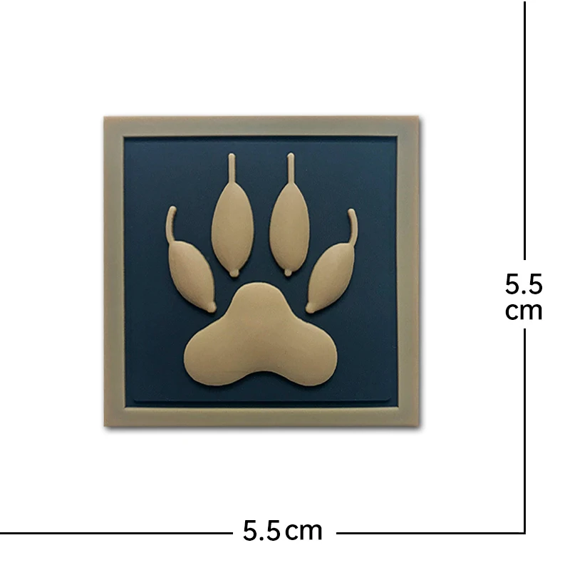 Parche de goma de PVC con pata de Lobo, insignia de alta calidad, brazalete táctico, gancho, adhesivo de tela, aplique de emblema - imagen 4