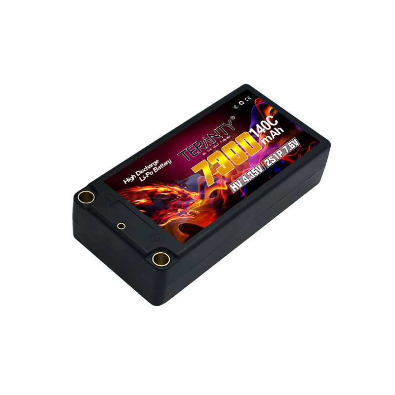Batería Lipo corta TERANTY mejorada HV 2S 7,6 V 7300mah 140C 280C con bala de grafeno de 5mm para piezas de tanque de barco de carreras de coches 1/10 RC - imagen 3