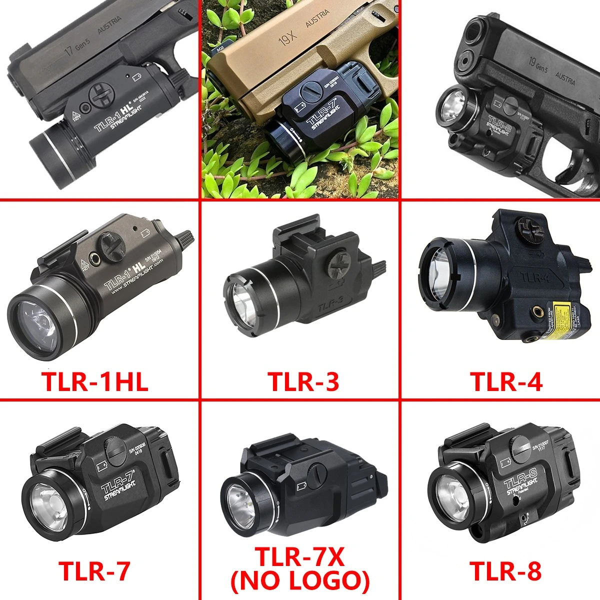 Streamlight TLR Light TLR-1HL TLR-3 TLR-4 TLR-7 TLR-7X TLR-8 armas luz de explorador para Glock 17 pistola linterna