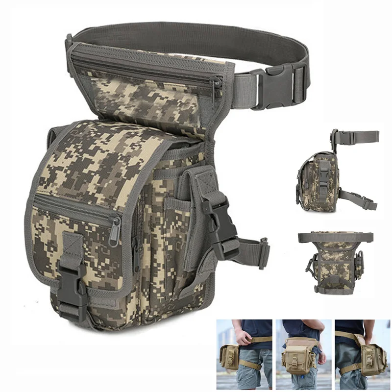 Bolsa táctica de nailon 600D para hombre, riñonera de caza para viaje, motocicleta, paquete de ciclismo, correa ajustable para el muslo - imagen 2