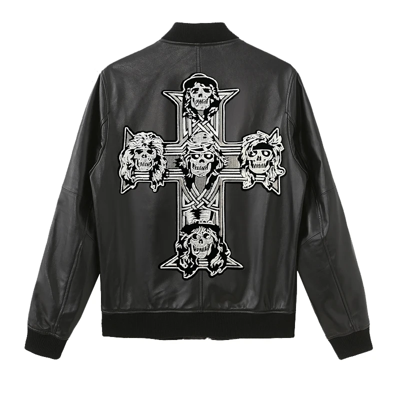 Parche de tela bordado con banda Punk doble, rosa Gunhua, decoración de ropa de caballero para motocicleta, pegatinas tácticas para mochila - imagen 5